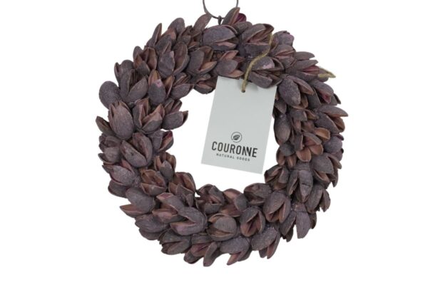 Couronne Dekokranz Naturkranz Handarbeit Bakuli Wreath Thin Mauve 20 cm ∅