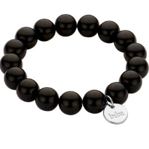 Biba Armband Polymer Perlen Simple Black 14mm Ø Biba Anhänger Silber