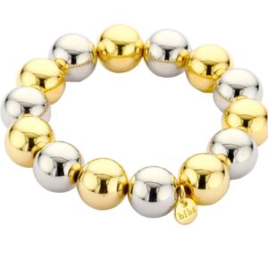 Biba Armband Polymer Perlen Mix Gold & Silber 14mm Ø Biba Anhänger Gold