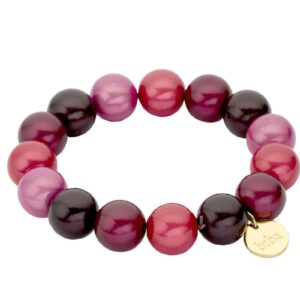 Biba Armband Polymer Perlen Mix Pink Rot 14mm Ø Biba Anhänger Gold