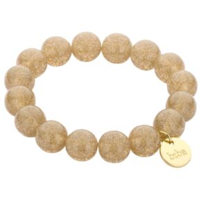 Biba Armband Polymer Perlen Schimmer Beige 12mm Ø Biba Anhänger Gold