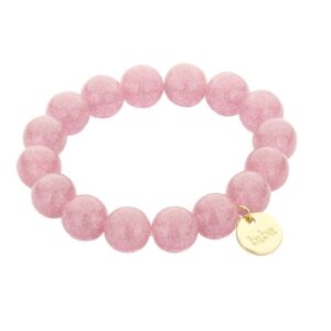 Biba Armband Polymer Perlen Schimmer Pink 14mm Ø Biba Anhänger Gold