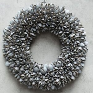 Couronne Dekokranz Naturkranz Handarbeit Bakuli Wreath Grey Mist 40 cm ∅