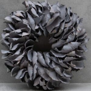 Couronne Deko Kranz Naturkranz Palm Petal Wreath Grey Smoke 40 cm ∅ Handarbeit