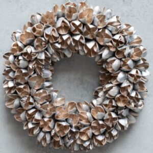 Couronne Dekokranz Naturkranz Handarbeit Bakuli Wreath Platinum 30 cm ∅