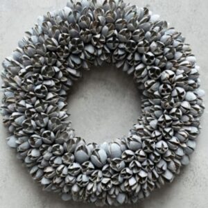 Couronne Dekokranz Naturkranz Handarbeit Bakuli Wreath Grey Mist 30 cm ∅