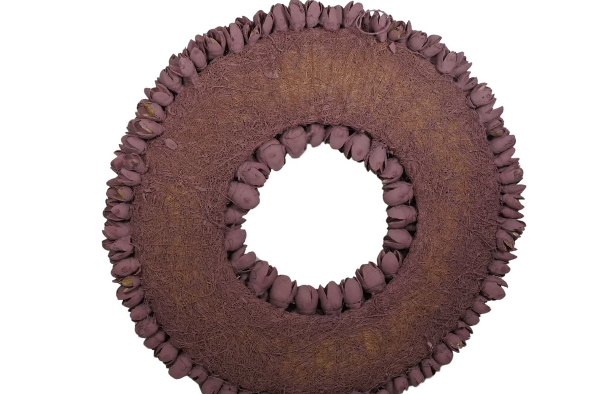 Couronne Dekokranz Naturkranz Handarbeit Bakuli Wreath Mauve 40 cm ∅