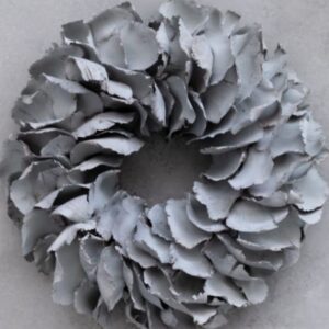 Couronne Deko Kranz Naturkranz Palm Petal Wreath Grey Mist 40 cm ∅ Handarbeit
