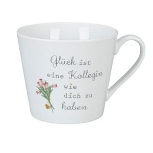 Krasilnikoff Henkeltasse Kaffeetasse Sprüchetasse Glück ist eine Kollegin wie dich zu haben