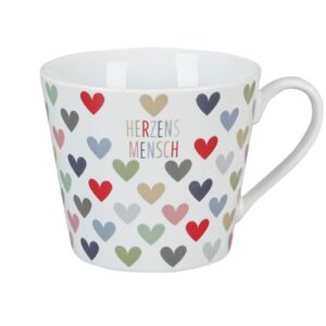 Krasilnikoff Henkeltasse Kaffeetasse Sprüchetasse "Herzens Mensch"