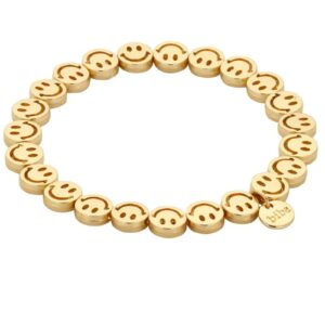 Biba Armband Metall Smileys Gold 8mm Biba Anhänger Gold