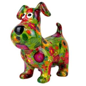Pomme Pidou Spardose Money Bank Hund Hugo Flower Green