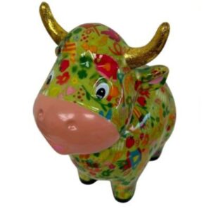 Pomme Pidou Spardose Money Bank Kuh Maggie Flower Green