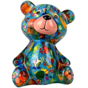 Pomme Pidou Spardose Spartier Money Bank Bär Toto Zirkus Blue Gr. N