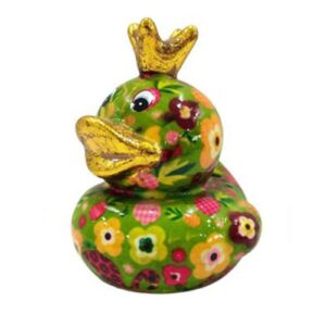 Pomme Pidou Spardose Spartier Money Bank Ente Ducky Flower Green Gr. S