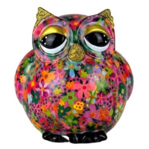 Pomme Pidou Spardose Spartier Money Bank Eule Olive Flower Rose Gr. N