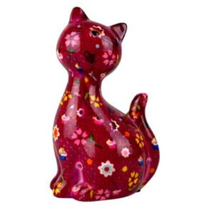 Pomme Pidou Spardose Spartier Money Bank Katze Caramel Red Flower Gr. N