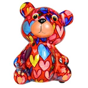 Pomme Pidou Spardose Spartier Money Bank Bär Toto Red Heart Gr. S