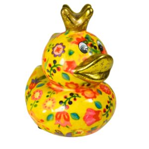 Pomme Pidou Spardose Spartier Money Bank Ente Ducky Yellow Flower Gr. S