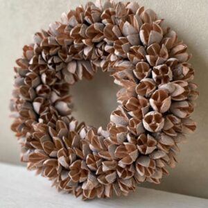 Couronne Dekokranz Wandkranz Naturkranz Handarbeit Bakuli Wreath Old Pink 20cm∅