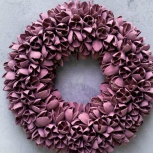 Couronne Dekokranz Naturkranz Handarbeit Bakuli Wreath Mauve 30 cm ∅