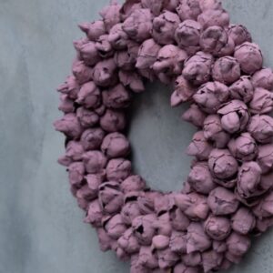 Couronne Deko Kranz Naturkranz Coco Fruit Wreath Mauve 30cm∅ Handarbeit