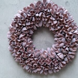 Couronne Dekokranz Naturkranz Handarbeit Bakuli Wreath Powder Pink 30 cm ∅