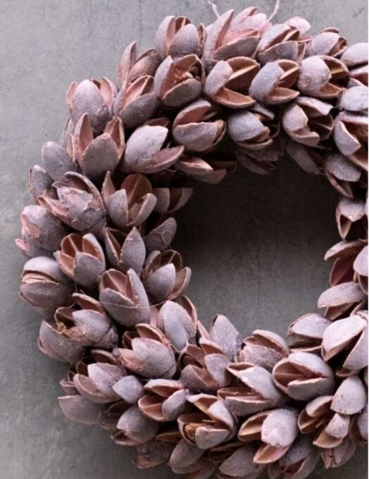 Couronne Dekokranz Wandkranz Naturkranz Handarbeit Bakuli Wreath Thin Powder Pink 20cm∅