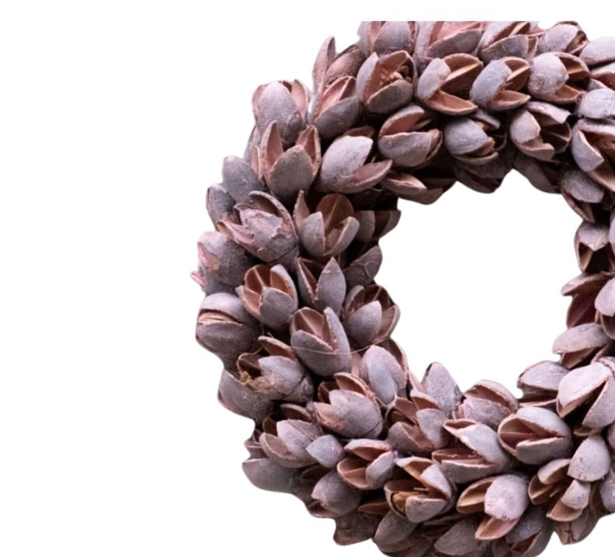 Couronne Dekokranz Wandkranz Naturkranz Handarbeit Bakuli Wreath Thin Powder Pink 20cm∅