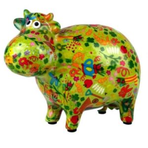 Pomme Pidou Spardose Money Bank Kuh Bella Flower Garden Grün