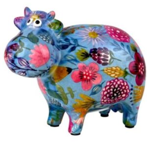 Pomme Pidou Spardose Money Bank Kuh Bella Flower Blue