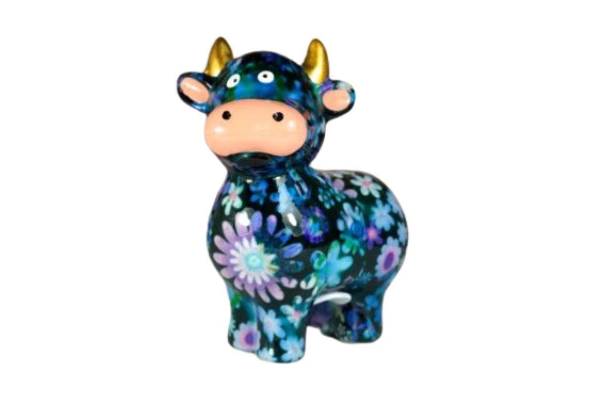 Pomme Pidou Spardose Money Bank Kuh Maggie Sunny Blue