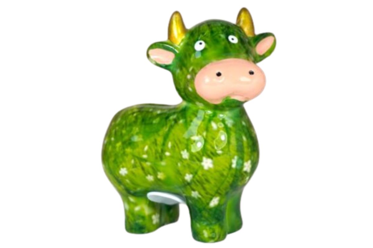 Pomme Pidou Spardose Money Bank Kuh Maggie Flower Green