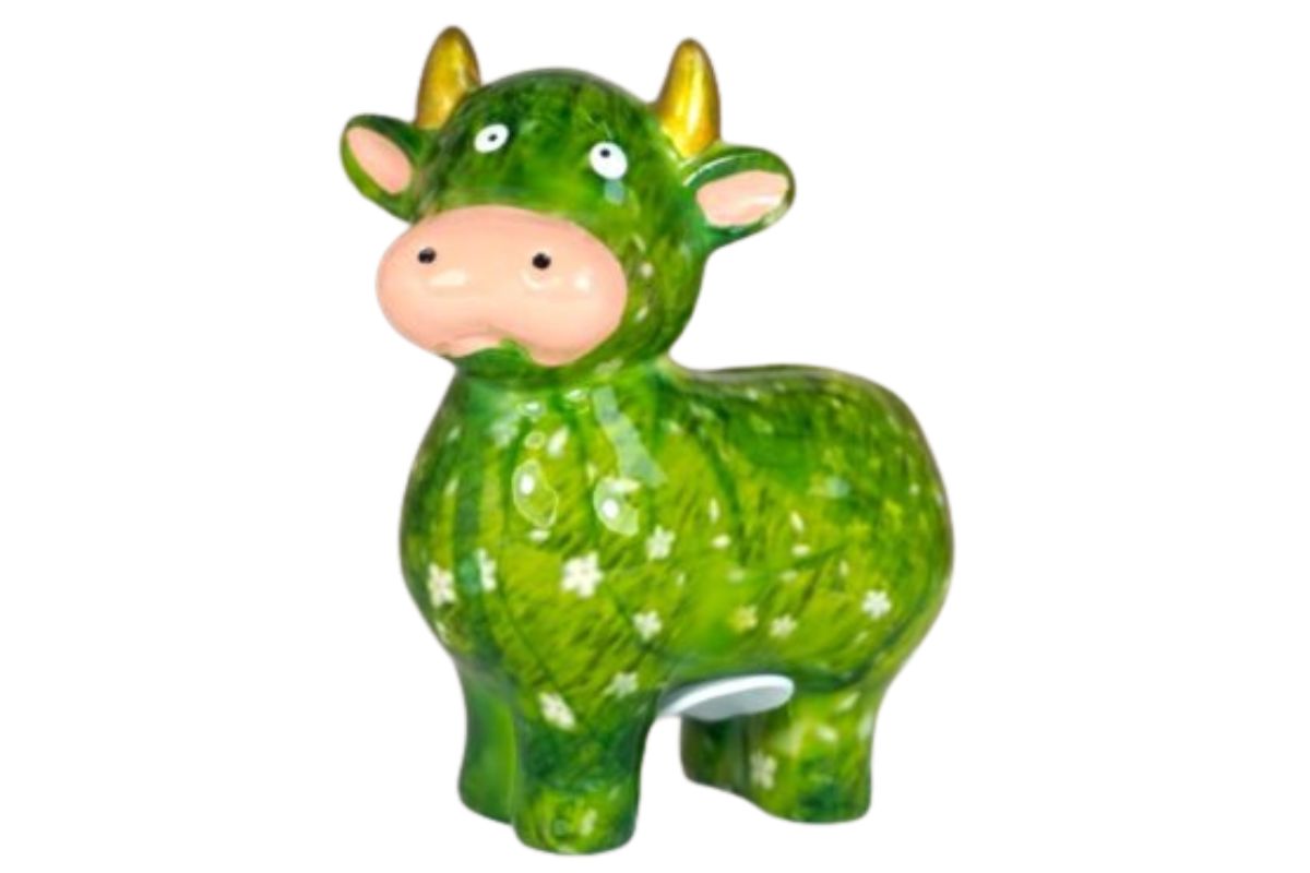 Pomme Pidou Spardose Money Bank Kuh Maggie Flower Green