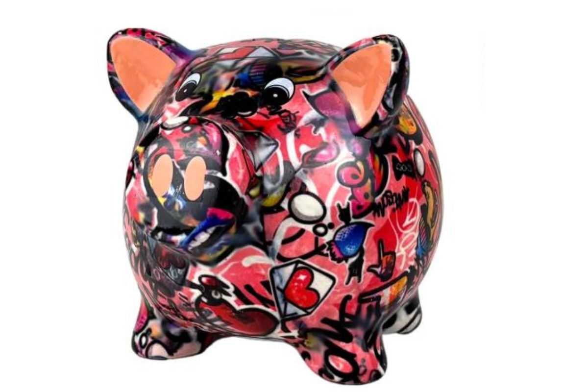 Pomme Pidou Spardose Spartier Money Bank Schwein Rosie Black Magic Design N