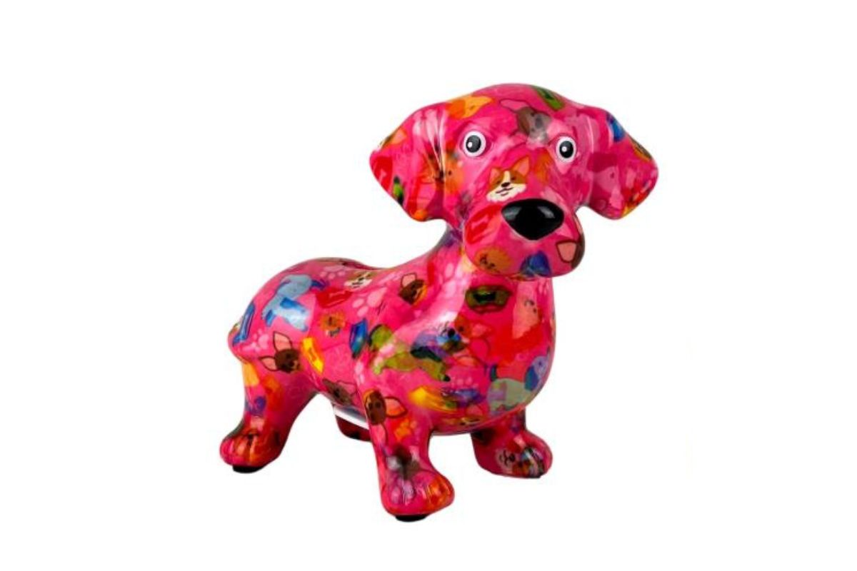 Pomme Pidou Spardose Spartier Money Bank Dackel Dennis Pink Design N