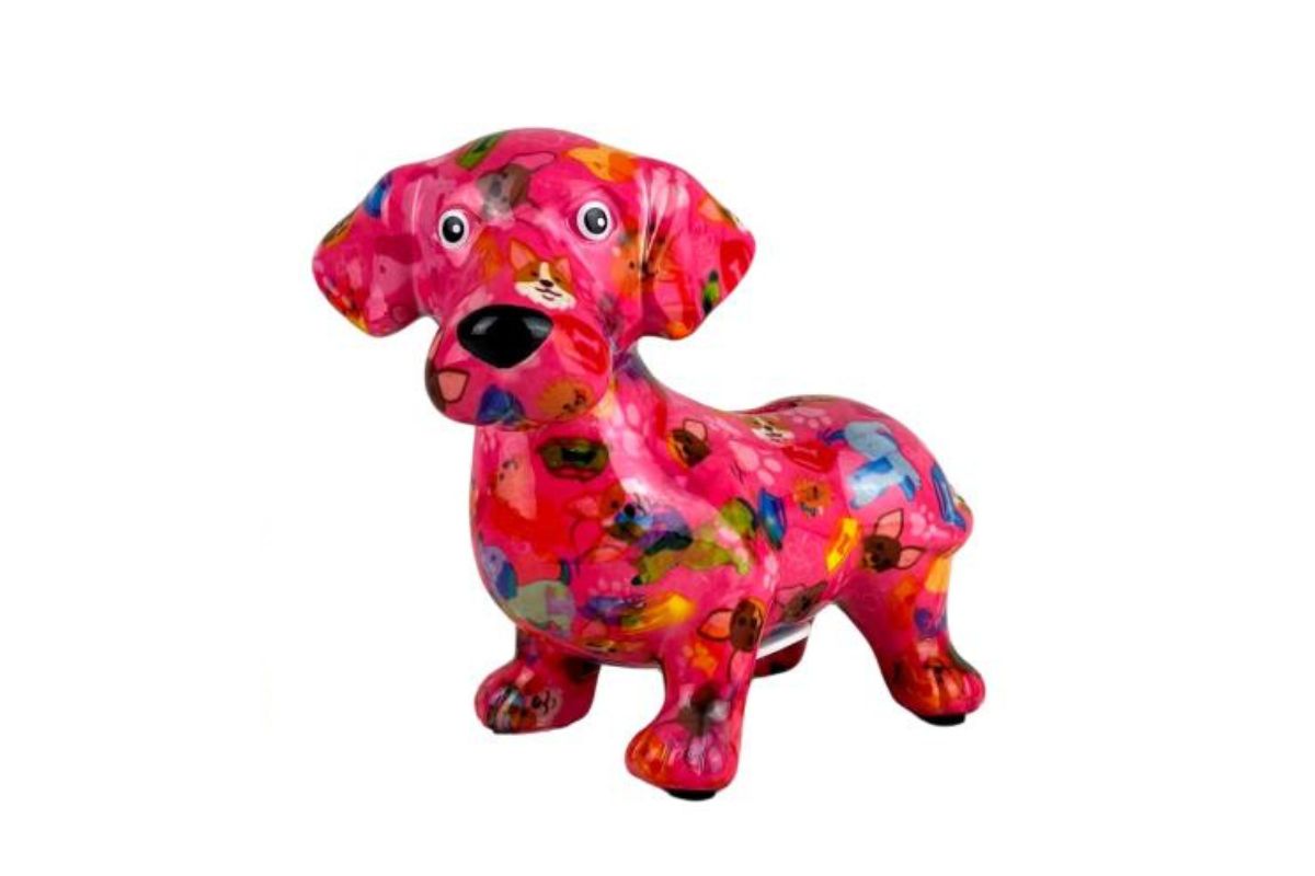 Pomme Pidou Spardose Spartier Money Bank Dackel Dennis Pink Design N