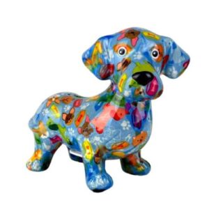 Pomme Pidou Spardose Spartier Money Bank Dackel Dennis Blue Design N