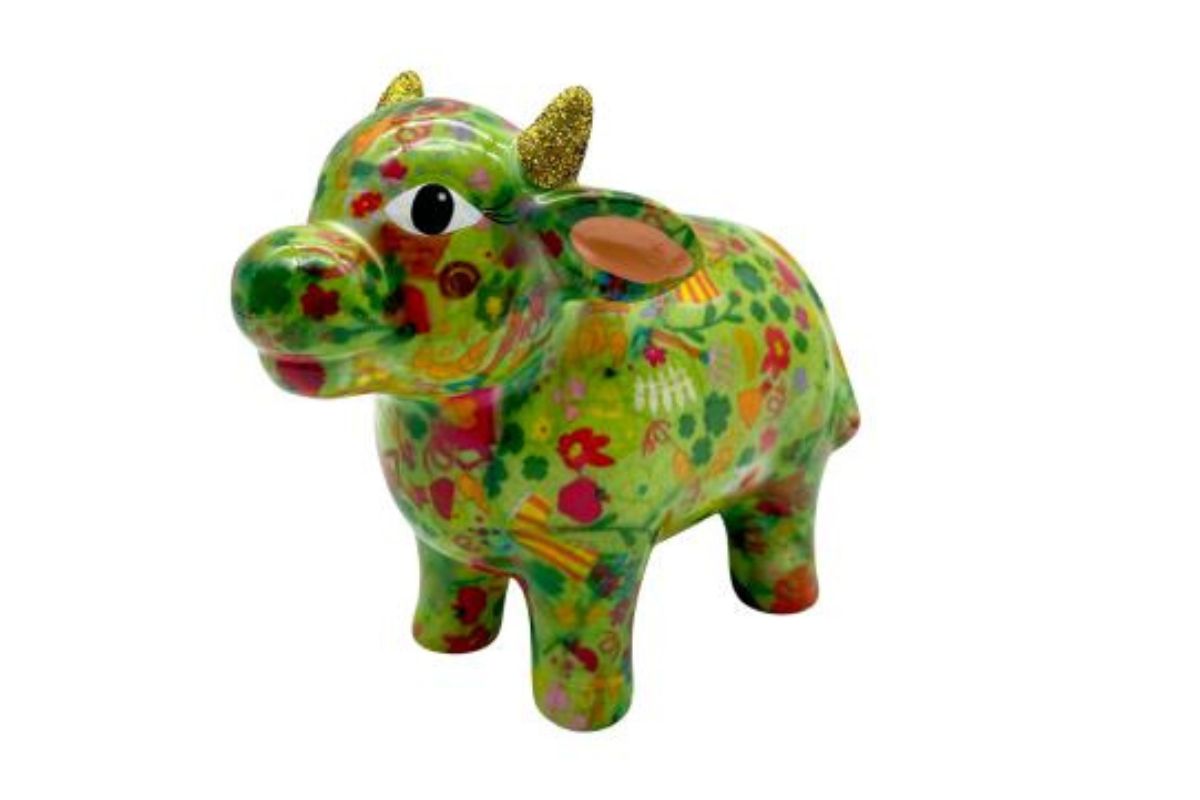 Pomme Pidou Spardose Spartier Money Bank Kuh Farm Green Design S