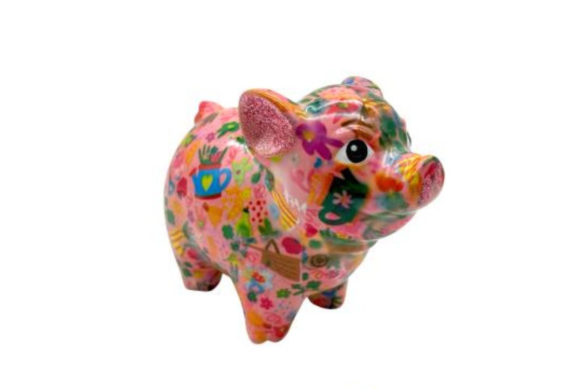 Pomme Pidou Spardose Spartier Money Bank Schwein Farm Rosa Design S