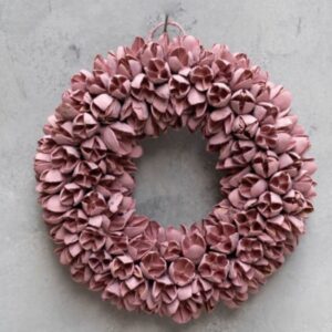 Couronne Dekokranz Wandkranz Naturkranz Handarbeit Bakuli Wreath Clay Pink 30cm∅