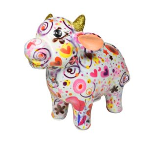 Pomme Pidou Spardose Spartier Money Bank Kuh Farm White Design S