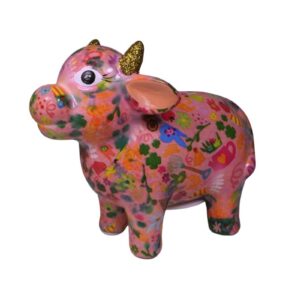 Pomme Pidou Spardose Spartier Money Bank Kuh Farm Rose Design S