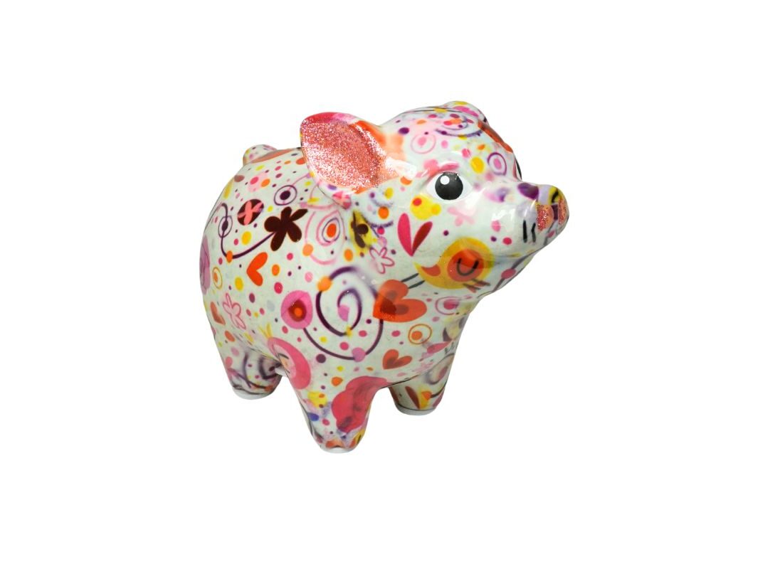 Pomme Pidou Spardose Spartier Money Bank Schwein Farm White Design S