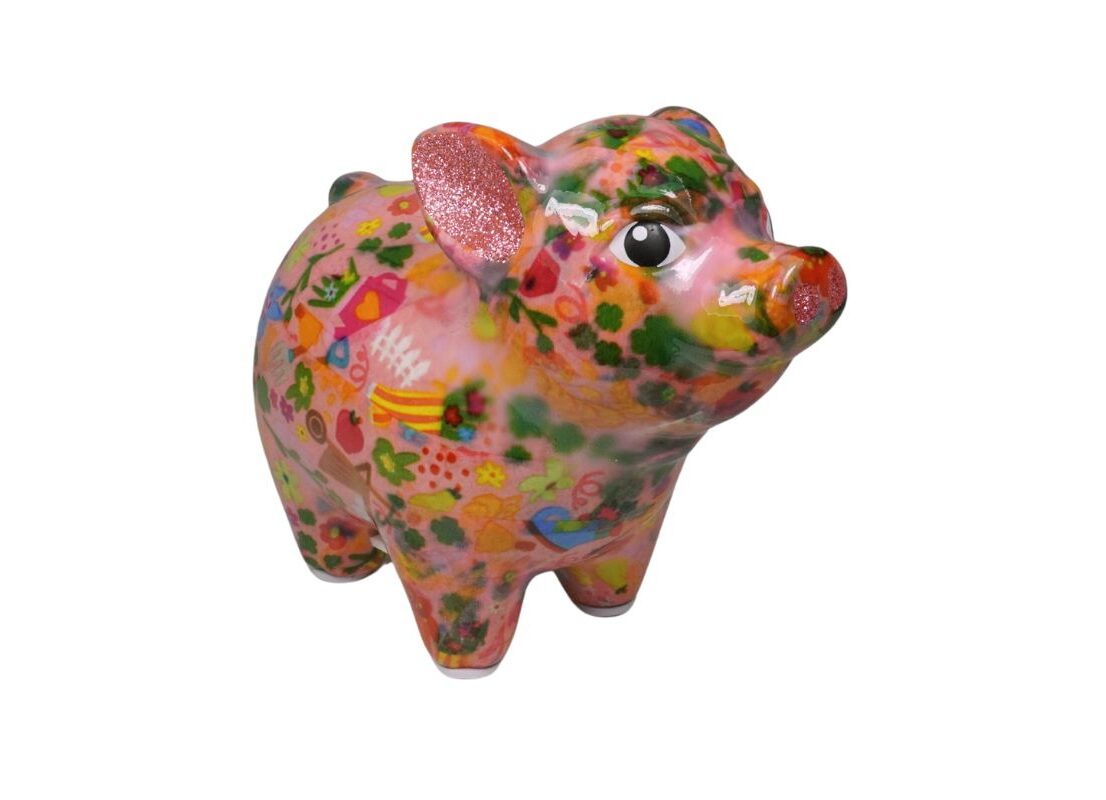 Pomme Pidou Spardose Spartier Money Bank Schwein Farm Rosa Design S
