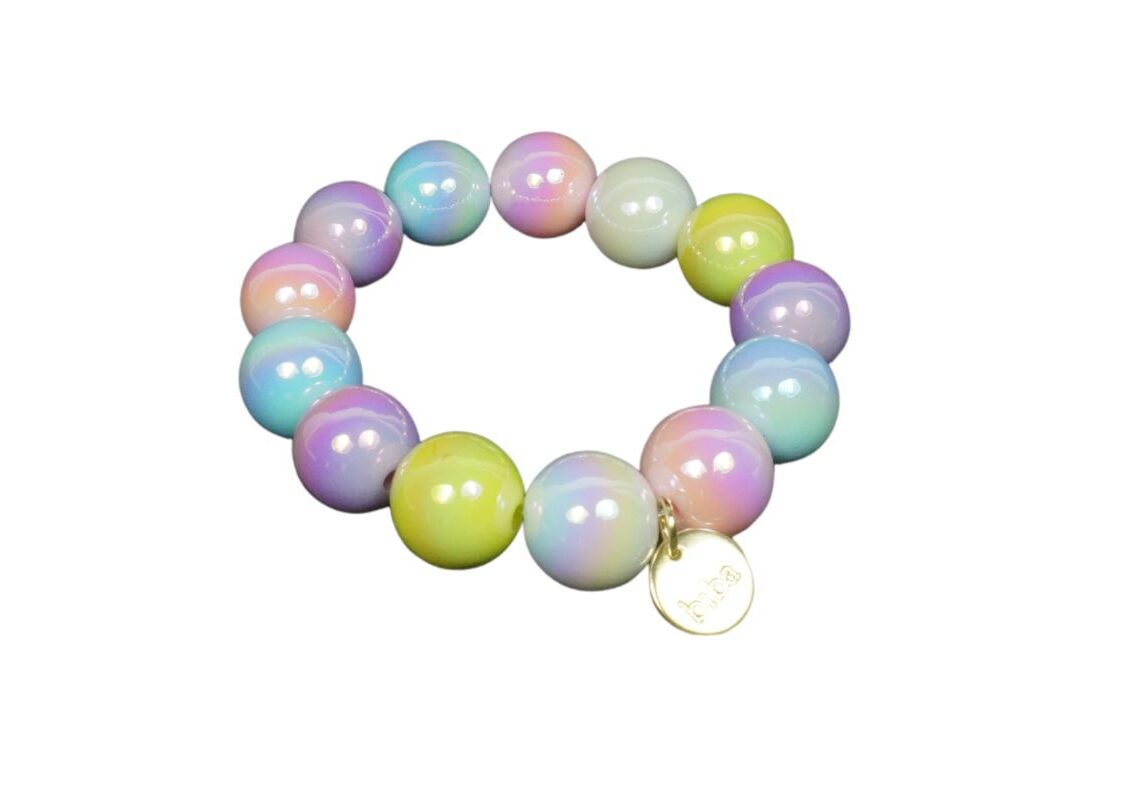 Biba Armband Polymer Perlen Pastell Mix 16mm Ø Biba Anhänger Gold