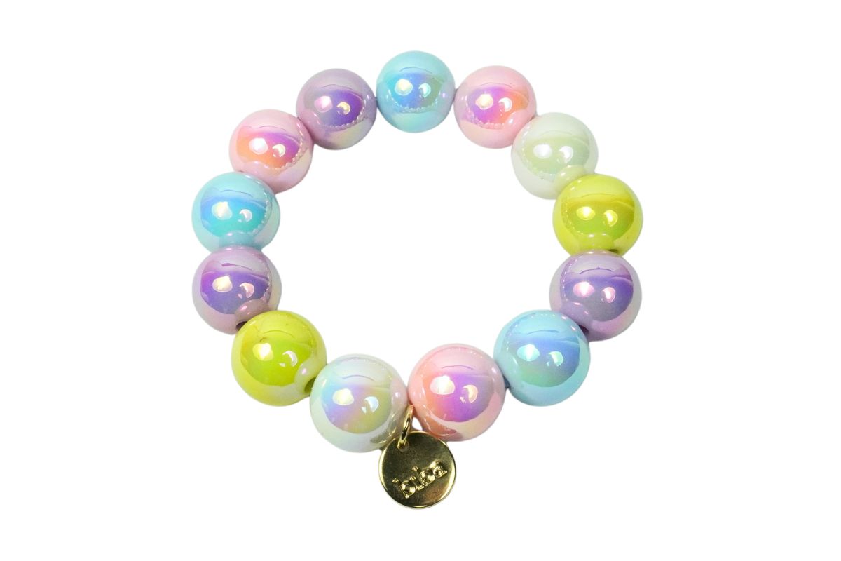 Biba Armband Polymer Perlen Pastell Mix 16mm Ø Biba Anhänger Gold