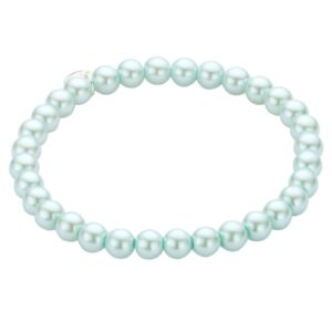 Biba Armband Crystal Perlen 8mm Ø Hellblau Biba Anhänger Silber