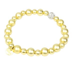 Biba Armband Crystal Perlen 6-8mm Ø Glitzerperle Biba Anhänger Gold