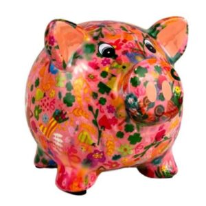 Pomme Pidou Spardose Spartier Money Bank Schwein Rosie Rose Flower Design N